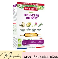 [SUPERDIET] "Bộ tứ bổ gan thải độc bổ gan 4 thành phần" - Quatuor Bien-être du foie Bio - 20 ống thủy tinh/ ống nhựa