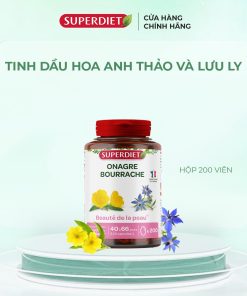 [SUPERDIET] Tinh dầu hoa anh thảo kết hợp lưu ly điều hòa nội tiết - HUILES ONAGRE ET BOURRACHE  - 200 viên