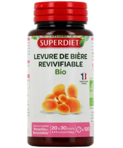[SUPERDIET] Viên uống men bia mọc tóc, chắc khỏe móng -  Levure de bière - 125 viên nang